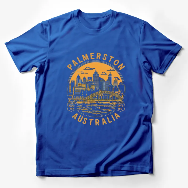 Vintage Palmerston Australia T-Shirt, Retro City Skyline Graphic Tee, Urban Chic Travel Souvenir Male T-Shirt