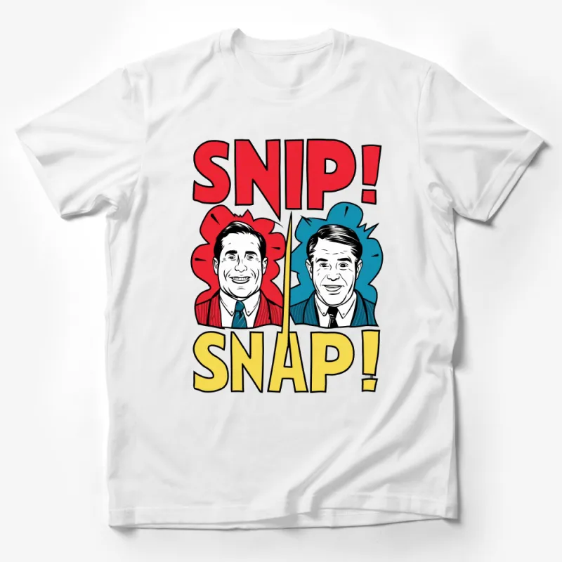 Vintage Comic Style Snip Snap Slogan T-Shirt, Retro Graphic Tee, Pop Art Top, Unique Gift for Friends Male T-Shirt