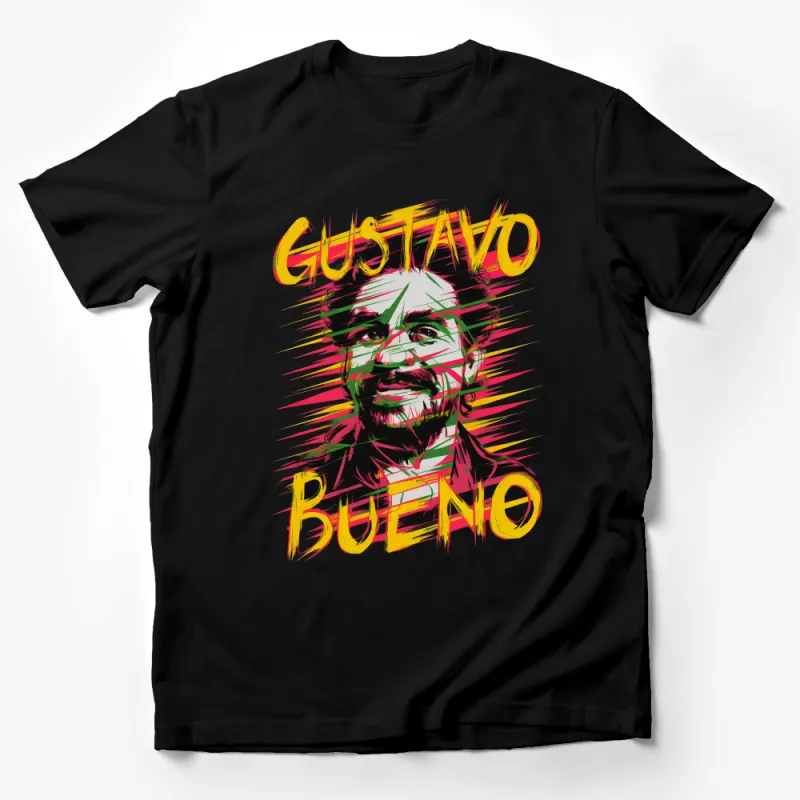 Abstract Gustavo Bueno Portrait T-Shirt, Colorful Artistic Graphic Tee, Unique Vibrant Art Shirt, Unisex Casual Apparel Male T-Shirt