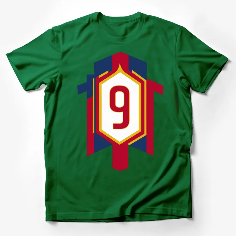 Vintage Number 9 Sports Jersey Tee, Retro Style Athletic Shirt, Unisex T-Shirt for Teams and Personal Wear Male T-Shirt