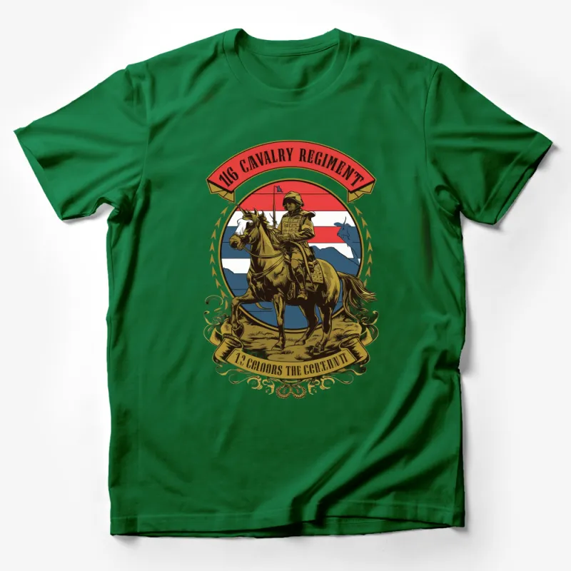 Cavalry Regiment Vintage T-Shirt, Military Horse Rider Graphic Tee, Patriotic Soldier Shirt, Unique Army Gift Male T-Shirt