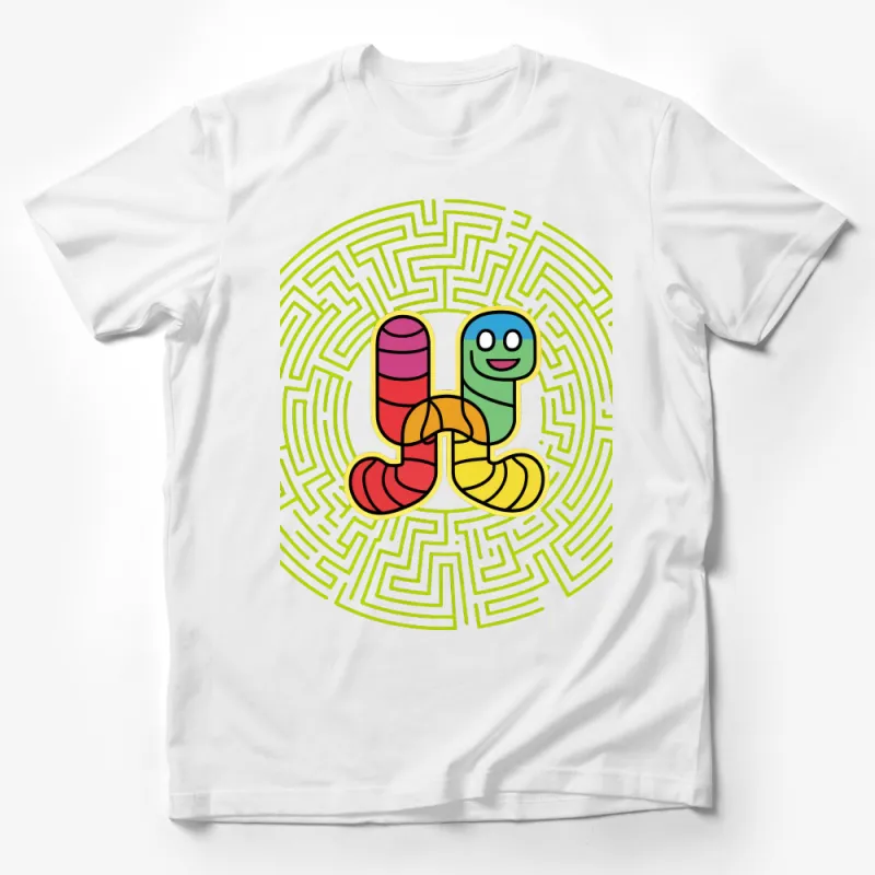 Colorful Labyrinth Maze Graphic T-Shirt, Fun Quirky Puzzle Tee, Unique Casual Wear, Gift for Gamers and Puzzle Lovers Male T-Shirt