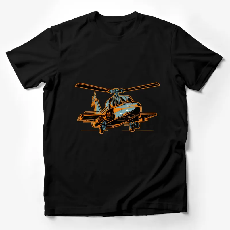 Helicopter Graphic Tee, Pilot T-Shirt, Vintage Aircraft Shirt, Men's Aviation Apparel, Military Chopper Tee, Retro Helicopter Design Male T-Shirt