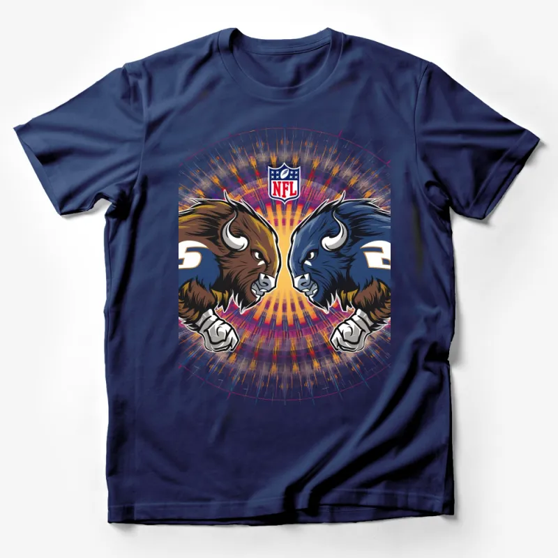 Men's Football Team Graphic T-Shirt, Vibrant Sports Fan Tee, Casual Athletic Style Shirt, Game Day Apparel, Unique Sports Illustration Male T-Shirt