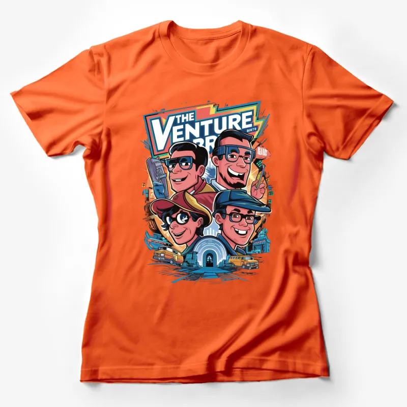 Vintage Style Venture Adventure Graphic Tee, Retro Cartoon Fan Art Shirt, Colorful Unisex T-Shirt Female T-Shirt