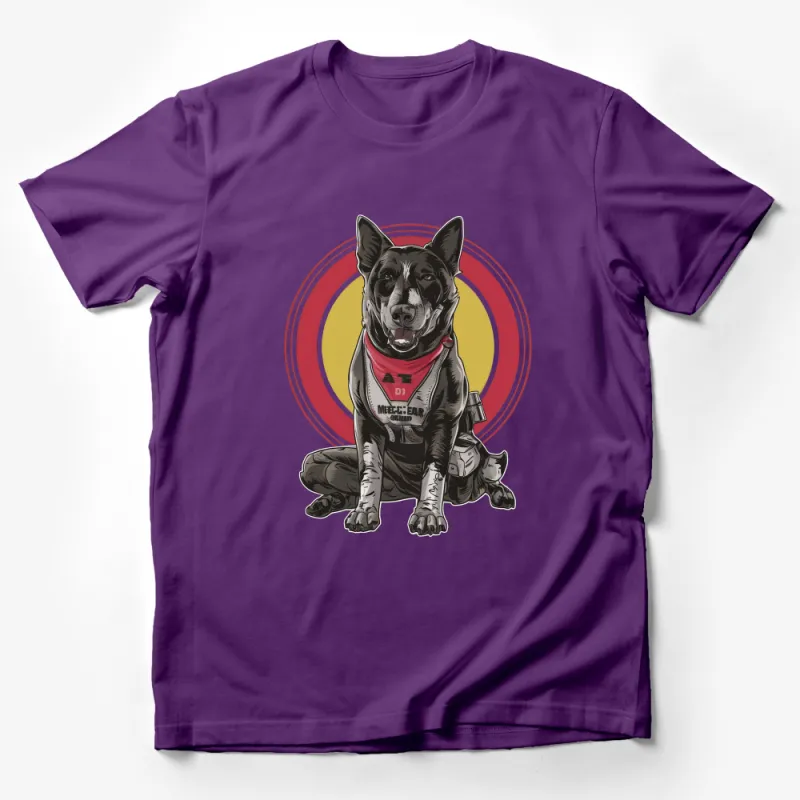 Cool German Shepherd Dog Graphic T-Shirt for Pet Lovers and Dog Owners Male T-Shirt