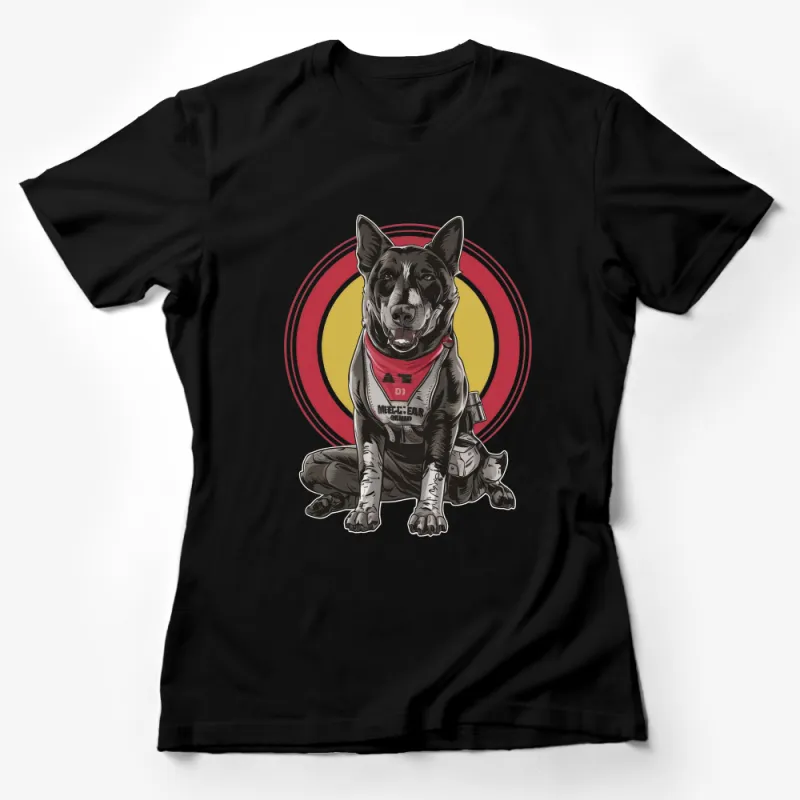 Cool German Shepherd Dog Graphic T-Shirt for Pet Lovers and Dog Owners Female T-Shirt