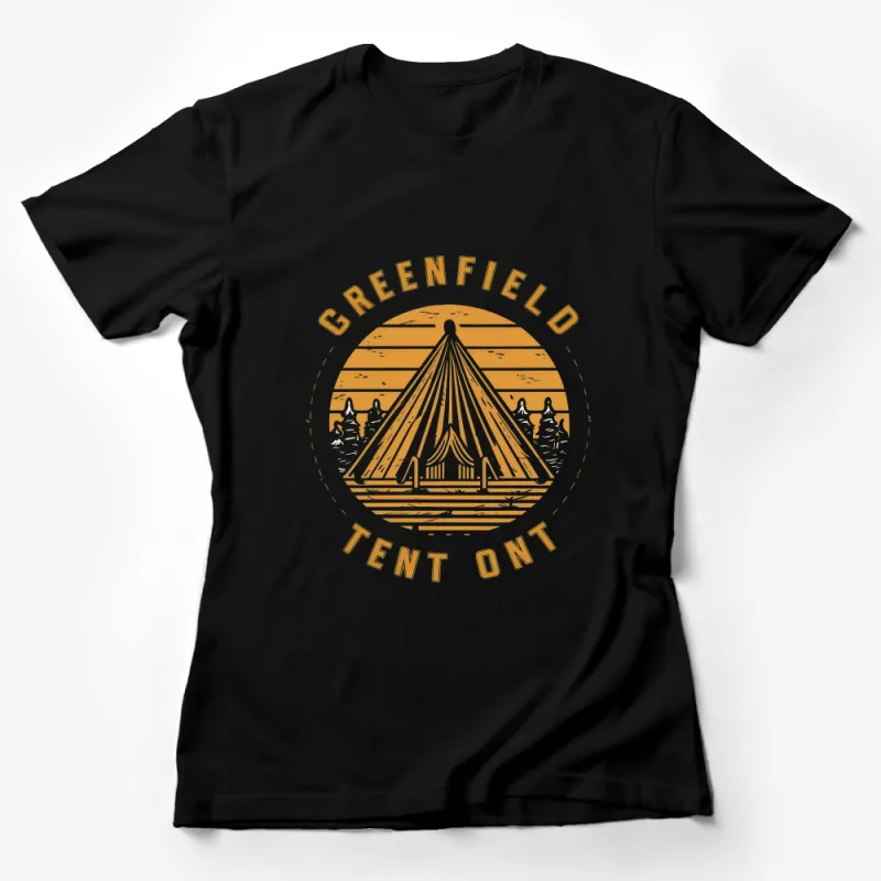 Vintage Camping Tent T-Shirt, Outdoor Adventure Graphic Tee, Nature Lover Unisex Shirt, Greenfield Tent Gift Female T-Shirt