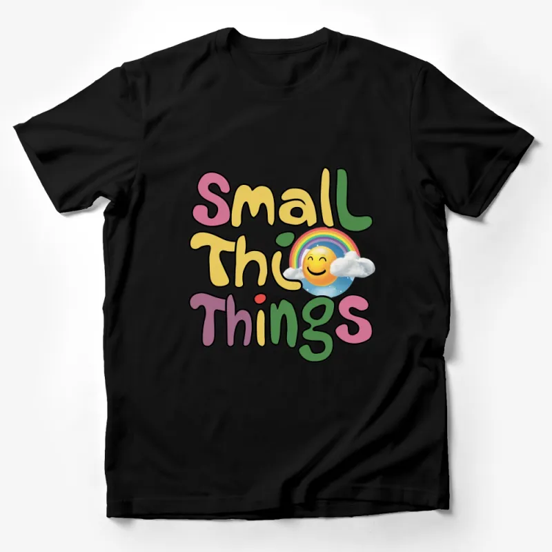 Colorful Small Things Text Rainbow Graphic Tee, Unisex T-shirt, Casual Summer Top, Gift Idea Male T-Shirt