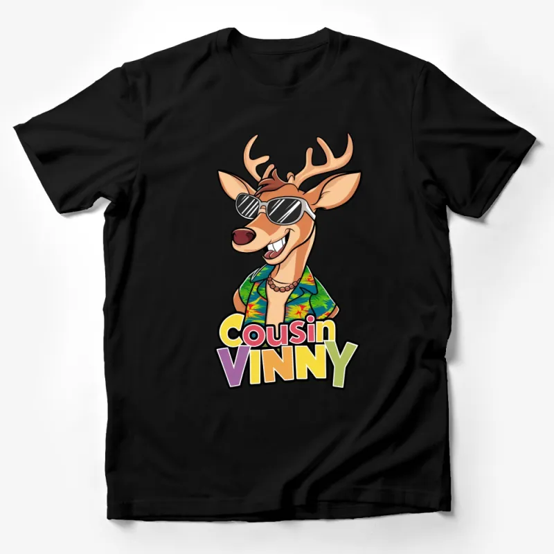 Funny Cartoon Deer T-Shirt, Cousin Vinny Cool Summer Outfit, Unisex Graphic Tee, Hawaiian Shirt Print, Casual Beachwear Top Male T-Shirt