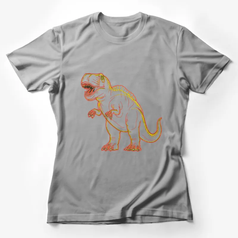 Dinosaur T-Shirt, Vibrant Retro T-Rex Design, Unisex Graphic Tee, Jurassic Inspired Fashion, Soft Cotton Shirt, Fun Casual Wear Female T-Shirt