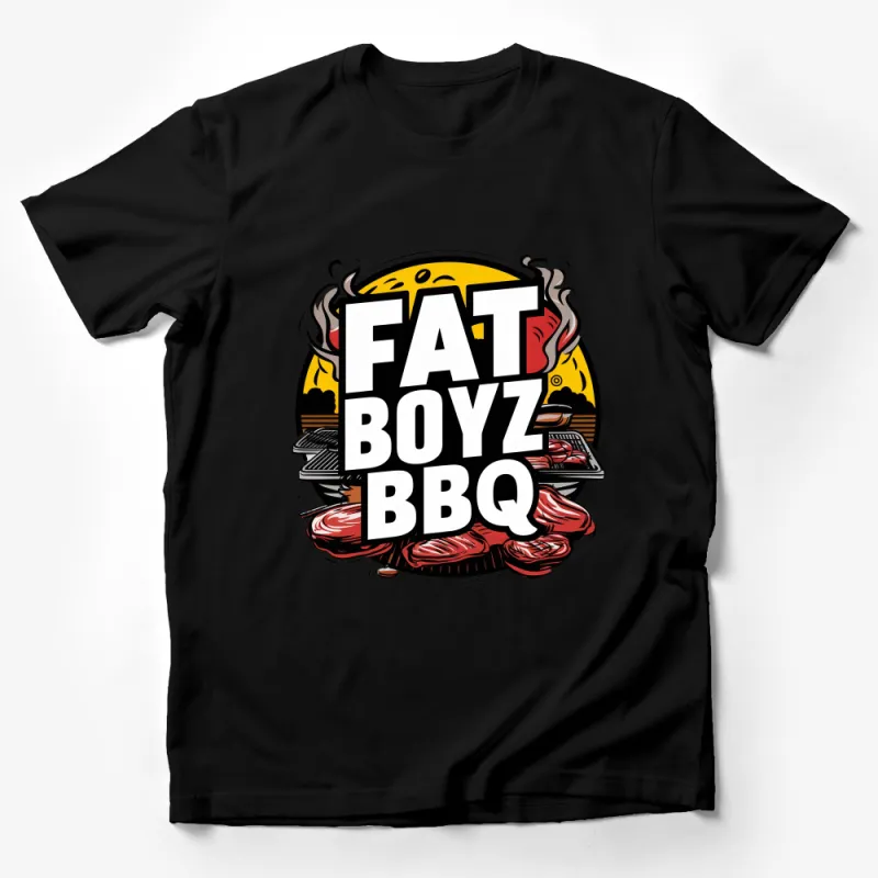 Funny BBQ T-Shirt, Fat Boyz Barbecue Tee, Summer Grilling Shirt, Meat Lover Gift, Casual Graphic Tee, Cookout Apparel, Foodie Clothing Male T-Shirt