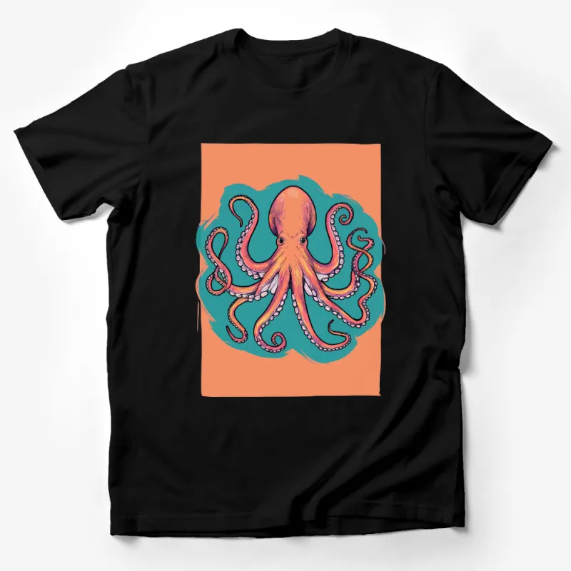 Octopus Illustration T-Shirt, Vibrant Ocean Life Tee, Unisex Graphic Shirt, Artistic Sea Creature Design Male T-Shirt