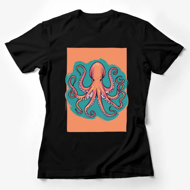 Octopus Illustration T-Shirt, Vibrant Ocean Life Tee, Unisex Graphic Shirt, Artistic Sea Creature Design Female T-Shirt