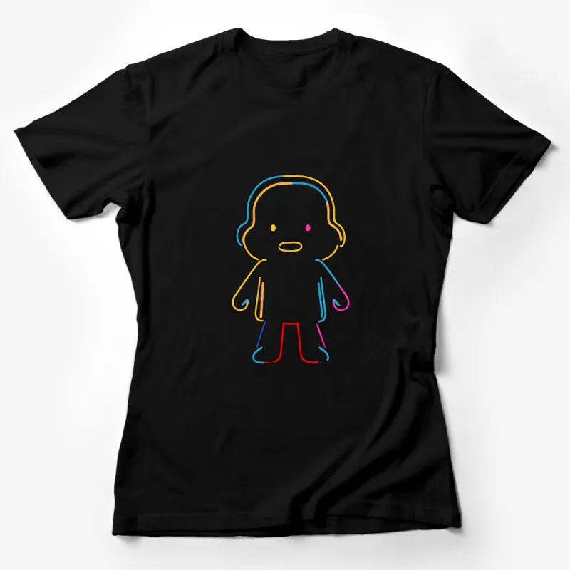 Unique Abstract Line Art T-Shirt, Colorful Minimalist Design Tee, Casual Graphic Shirt Unisex Female T-Shirt