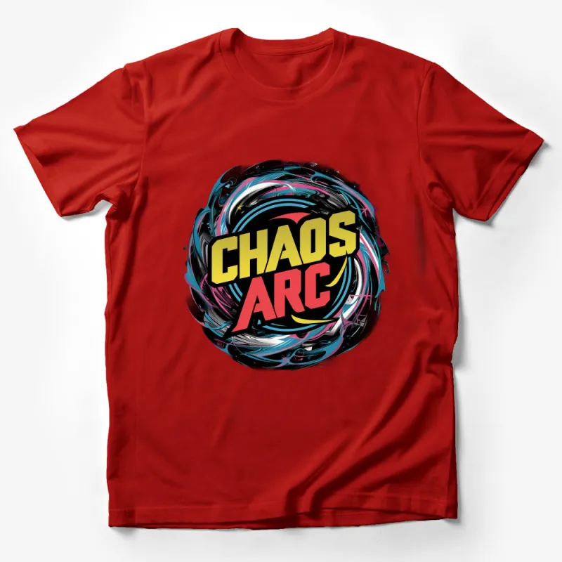 Abstract Chaos Arc Graphic T-Shirt, Colorful Artistic Tee, Unisex Streetwear, Trendy Urban Clothing Male T-Shirt