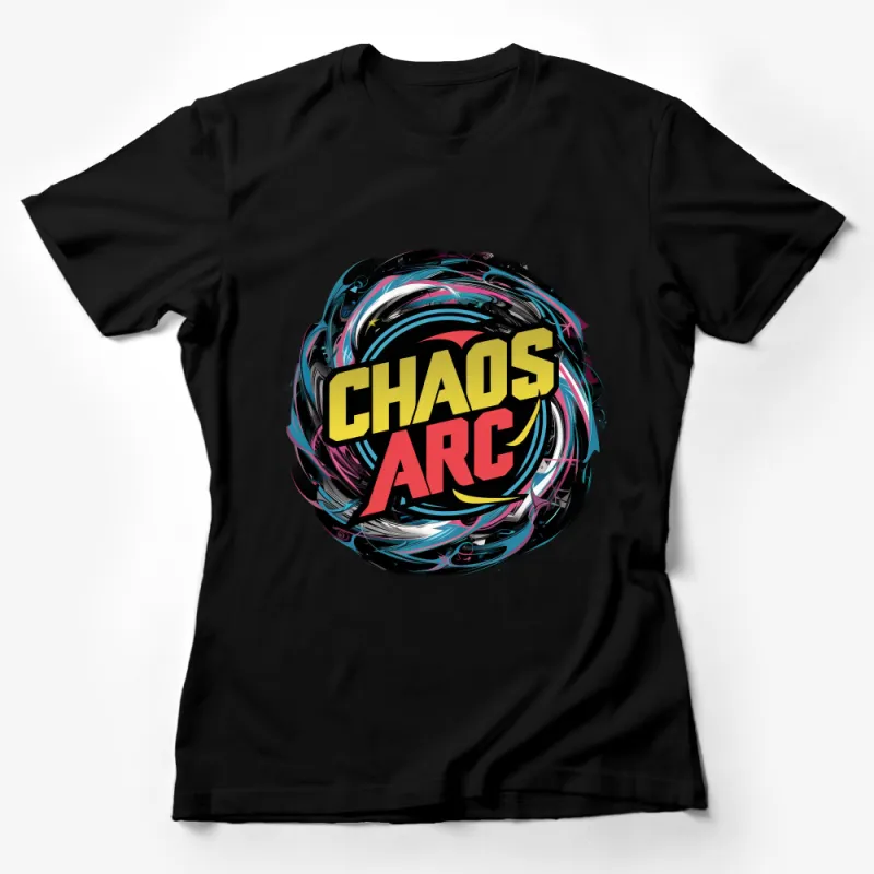 Abstract Chaos Arc Graphic T-Shirt, Colorful Artistic Tee, Unisex Streetwear, Trendy Urban Clothing Female T-Shirt