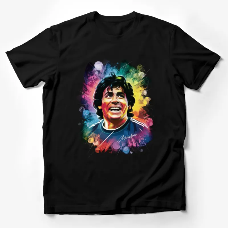 Colorful Abstract Football Legend Art T-Shirt, Vibrant Sports Fan Tee, Casual Wear, Unisex Gift for Soccer Enthusiasts Male T-Shirt