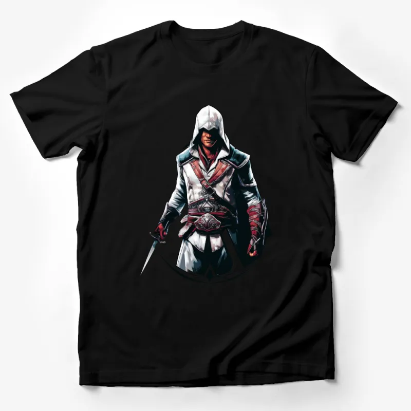 Assassin Hooded Character T-Shirt, Cool Video Game Hero Tee, Unique Gaming Apparel, Unisex T-Shirt for Gamers, Graphic Tee Male T-Shirt