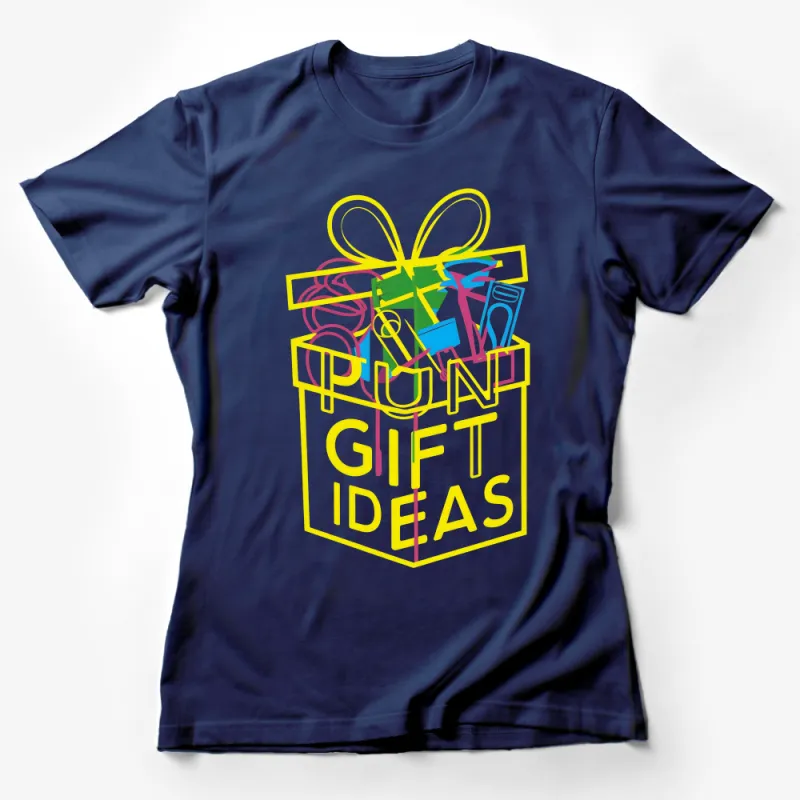 Colorful Gift Box Graphic Tee, Fun Gift Ideas T-Shirt, Unisex Casual Shirt, Birthday Present Design Top, Playful Apparel Female T-Shirt