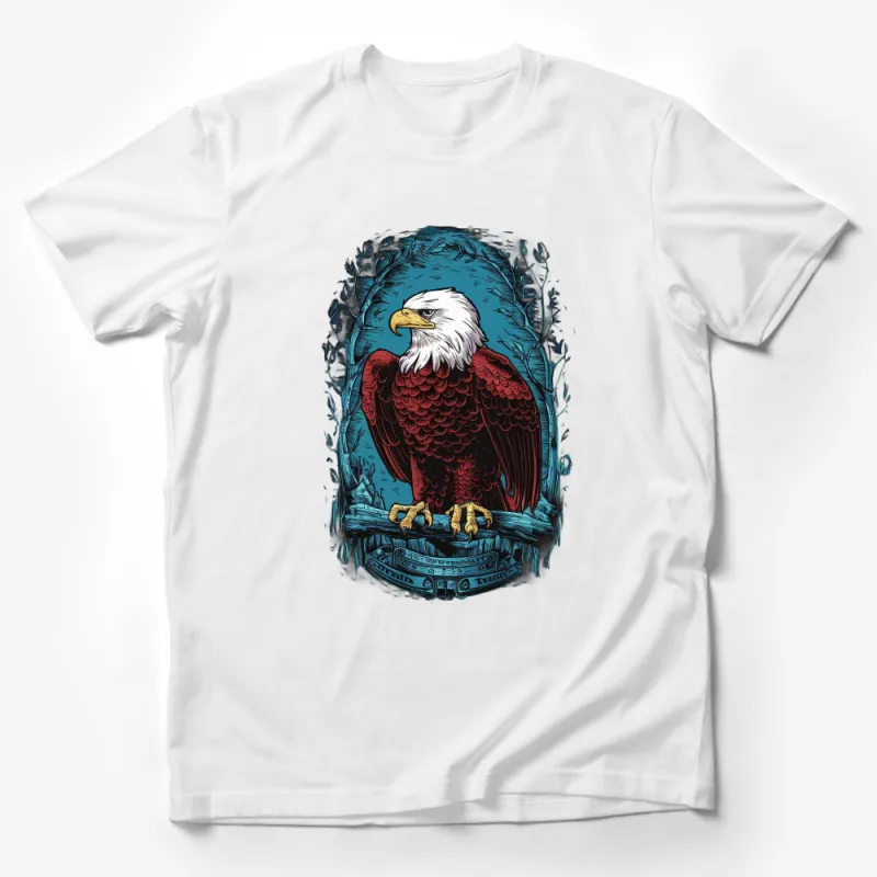 Majestic Eagle Graphic T-Shirt, American Bird Wildlife Illustration, Nature Inspired Tee, Unisex Adult Clothing, Gift for Bird Lovers Male T-Shirt