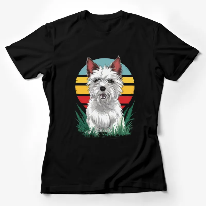 West Highland Terrier T-Shirt, Cute Dog Lover Tee, Retro Style Pet Graphic, Unisex Shirt Female T-Shirt