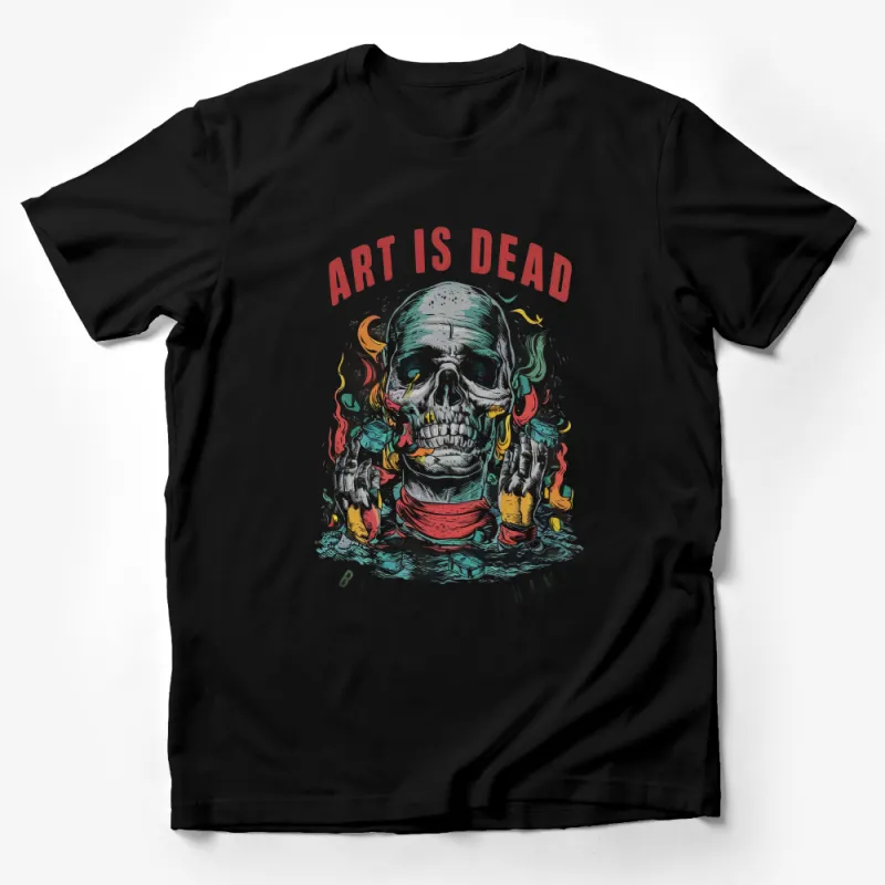 Art Is Dead Skull T-Shirt, Edgy Graphic Tee, Urban Streetwear, Cool Hipster Fashion, Unique Illustration Shirt, Unisex Clothing Male T-Shirt