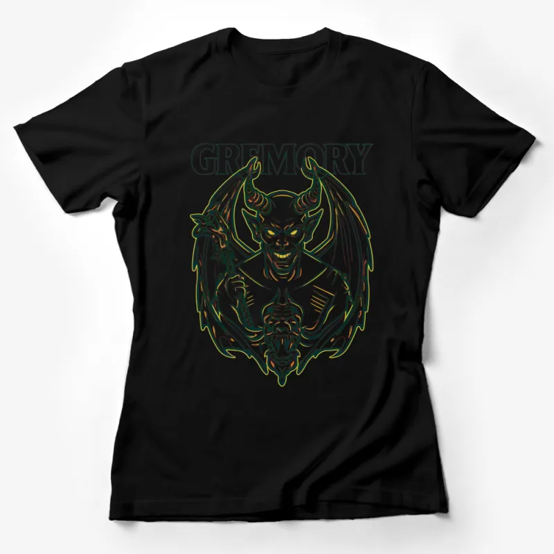 Unique Gremory Demon Graphic T-Shirt, Men's Occult Fashion Tee, Gothic Streetwear, Edgy Dark Art Illustration Shirt Female T-Shirt