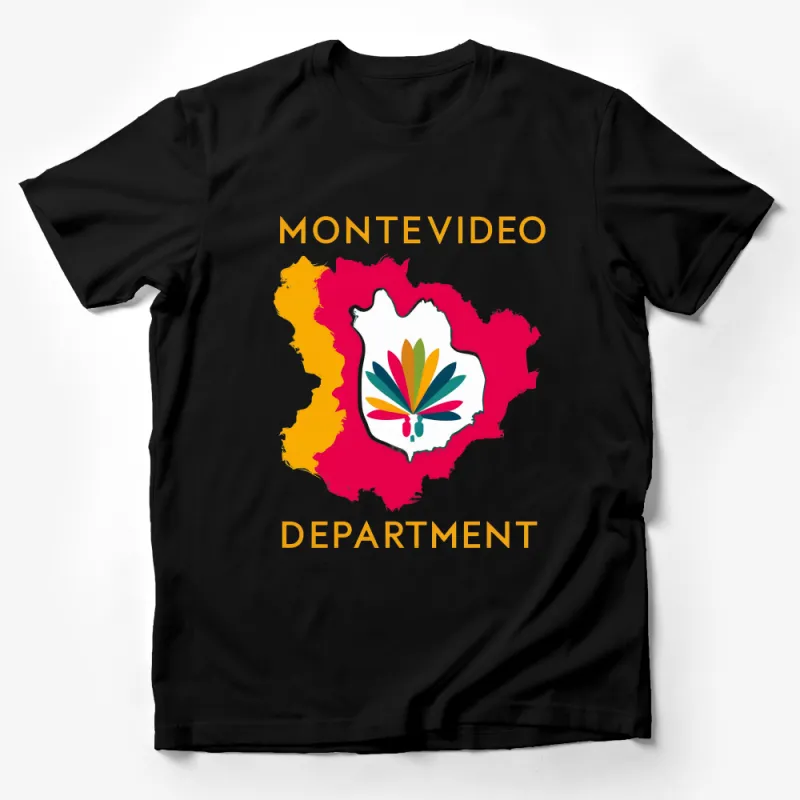 Montevideo Department Colorful Map T-Shirt, Unique Uruguay Graphic Tee, Vibrant Travel Souvenir Shirt, Unisex Adult Clothing Male T-Shirt