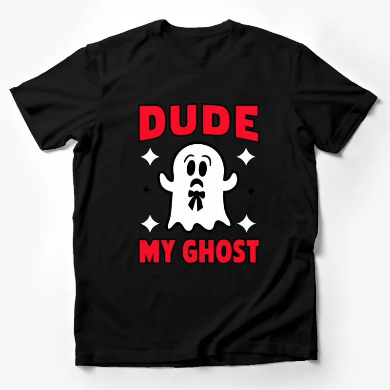 Dude My Ghost Fun Cartoon Character T-Shirt, Cute Spooky Apparel for All Ages Male T-Shirt