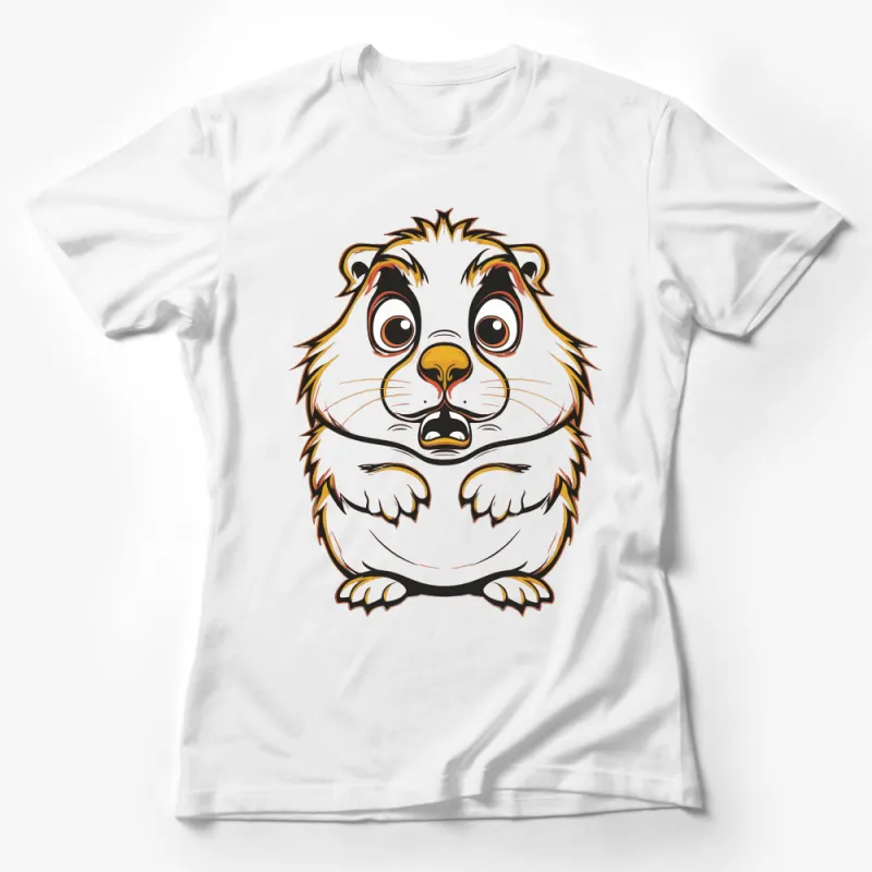 Cute Cartoon Guinea Pig T-Shirt, Funny Animal Tee, Unisex Graphic Shirt, Gift for Pet Lovers, Soft Cotton Fabric, Casual Wear Female T-Shirt