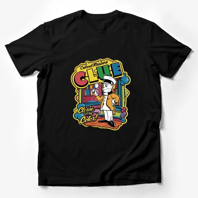 Clue Board Game Inspired T-Shirt, Colonel Mustard Graphic Tee, Detective Mystery Shirt, Unisex Casual Apparel Male T-Shirt