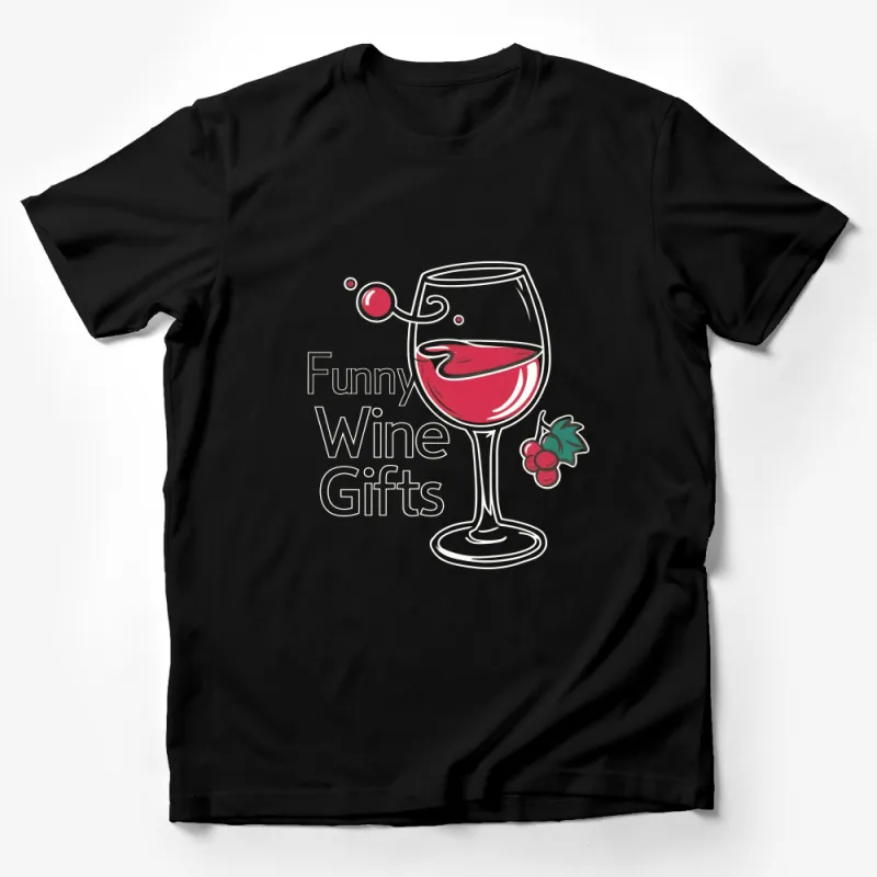 Funny Wine Glass and Grapes T-Shirt for Wine Lovers, Perfect Gift Idea Male T-Shirt