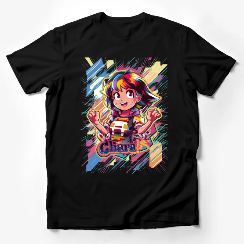 Vibrant Anime Character T-Shirt, Colorful Manga Style Apparel, Unisex Casual Graphic Tee, Unique Streetwear Gift Idea Male T-Shirt