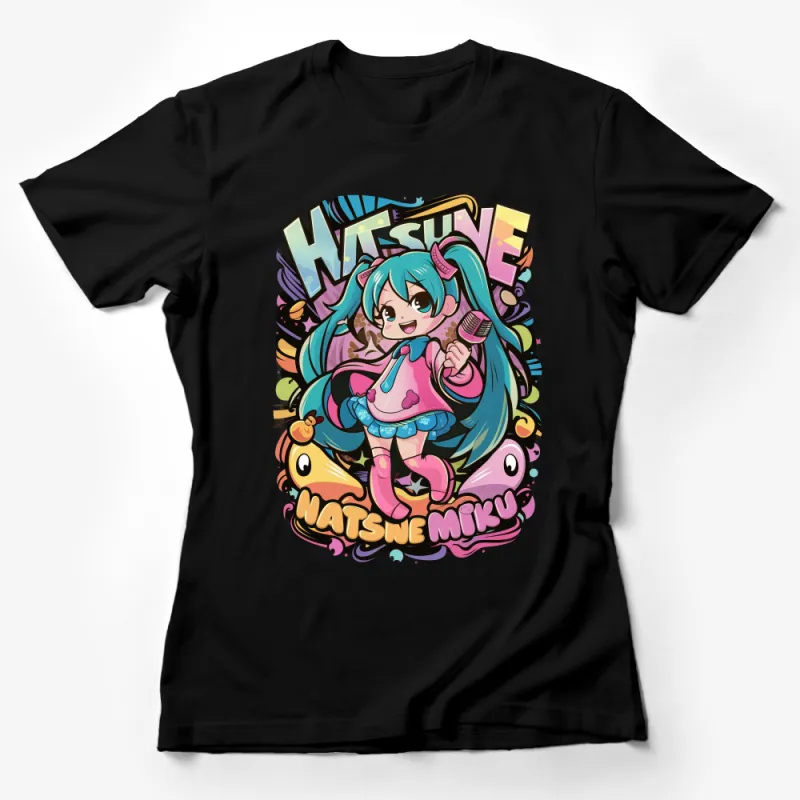 Anime Style Colorful T-Shirt, Cute Cartoon Character Tee, Vibrant Graphic Shirt for Teens, Manga Fan Apparel Female T-Shirt