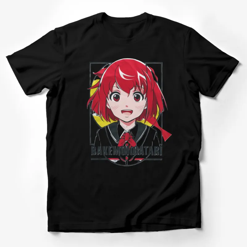 Unique Anime Inspired Bakemonogatari Graphic T-Shirt with Colorful Character Design Male T-Shirt