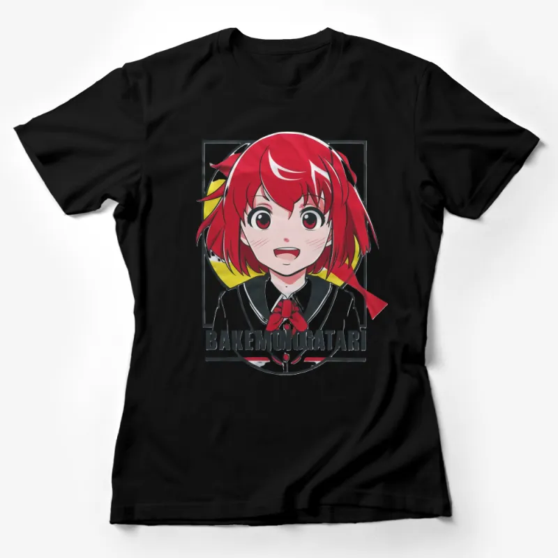 Unique Anime Inspired Bakemonogatari Graphic T-Shirt with Colorful Character Design Female T-Shirt