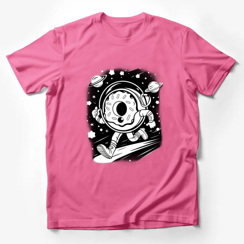 Space Donut Astronaut T-Shirt, Unisex Graphic Tee, Fun Space-Themed Clothing, Casual Cosmic Shirt for Foodies Male T-Shirt