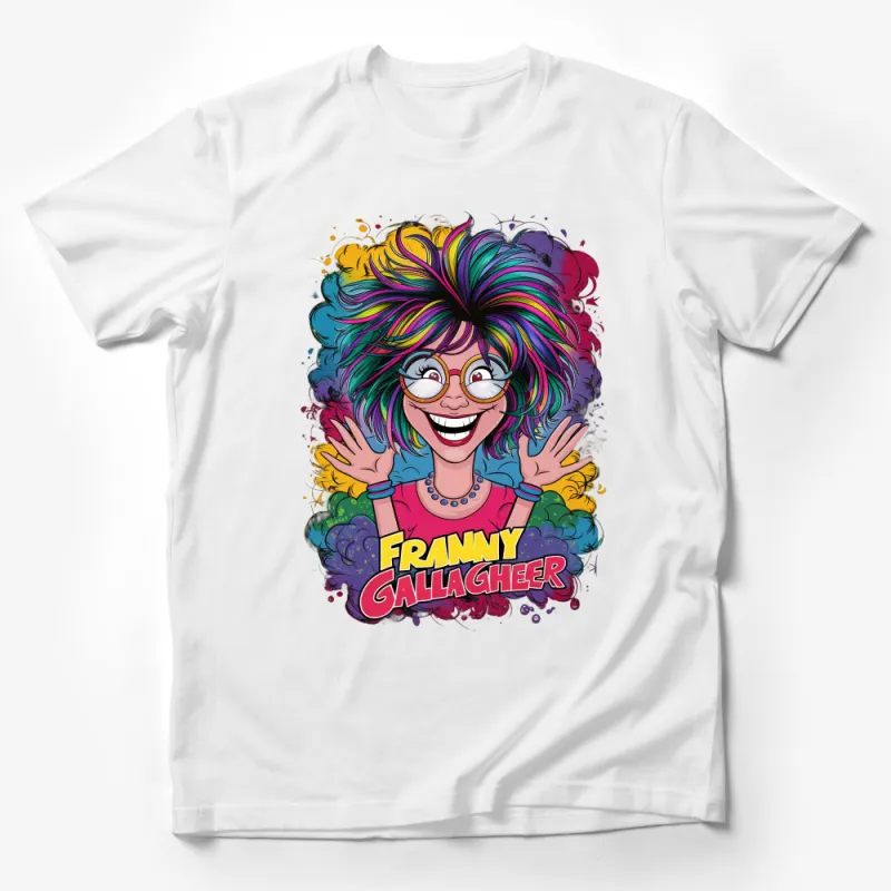 Colorful Cartoon Franny Gallagher T-Shirt, Fun Quirky Graphic Tee, Unisex Vibrant Party Shirt, Casual Wear Male T-Shirt