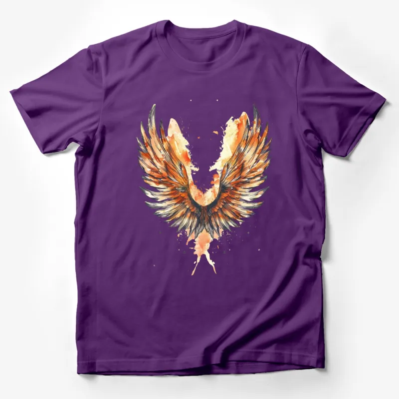 Angel Wings Watercolor Art T-Shirt, Spiritual Graphic Tee, Unisex Artistic Shirt Design, Gift for Art Lovers Male T-Shirt