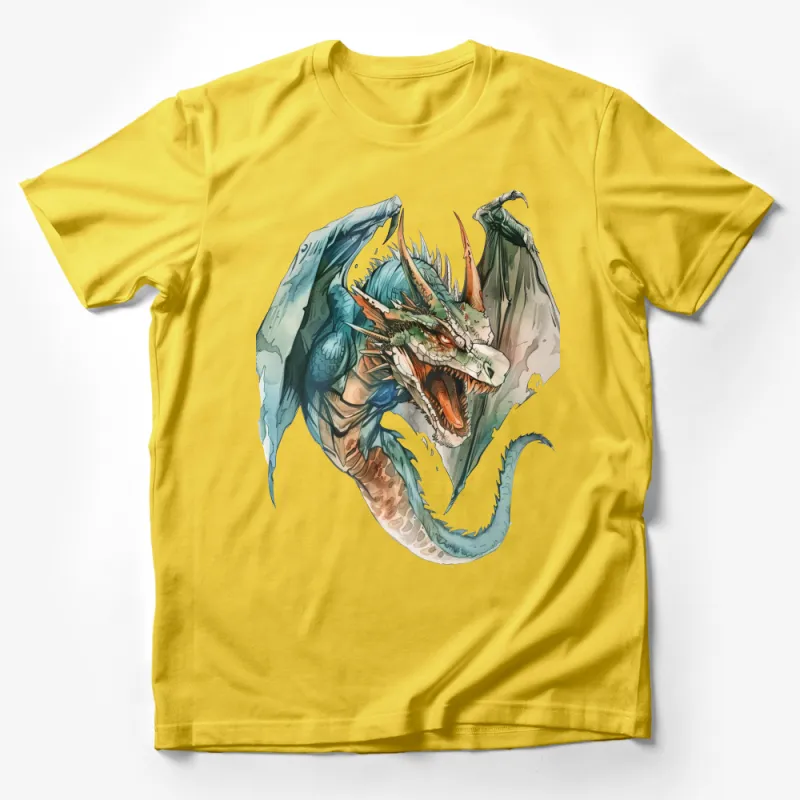 Unique Dragon Graphic Tee, Fantasy Creature Illustration, Unisex T-Shirt Design, Colorful Artwork, Gift for Dragon Lovers Male T-Shirt