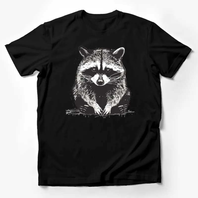 Vintage Style Raccoon Graphic Tee, Nature Wildlife Illustration, Unisex T-Shirt, Casual Tops, Hipster Clothing, Animal Lover Gift Male T-Shirt