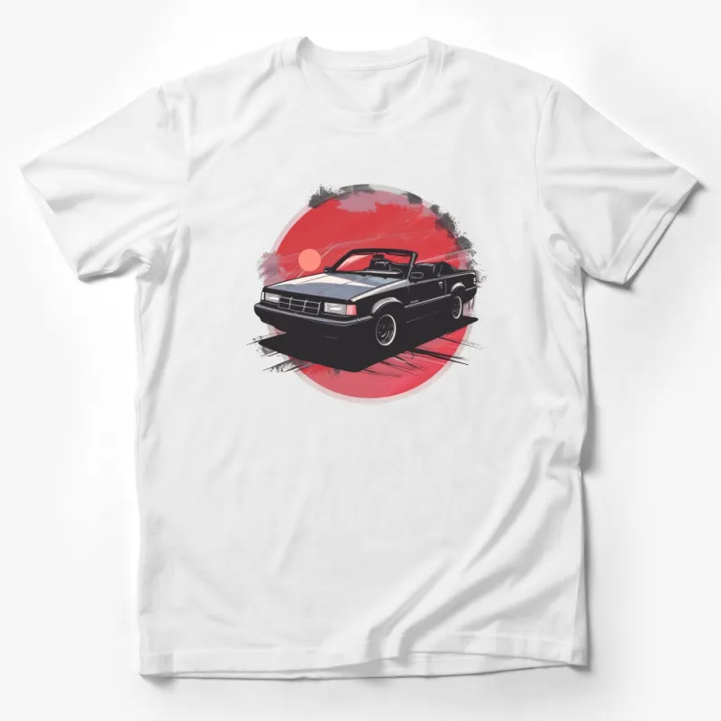 Vintage Car Sunset Graphic Tee, Classic Convertible Auto T-Shirt, Unisex Retro Vehicle Shirt, Casual Wear, Gift for Car Lovers Male T-Shirt