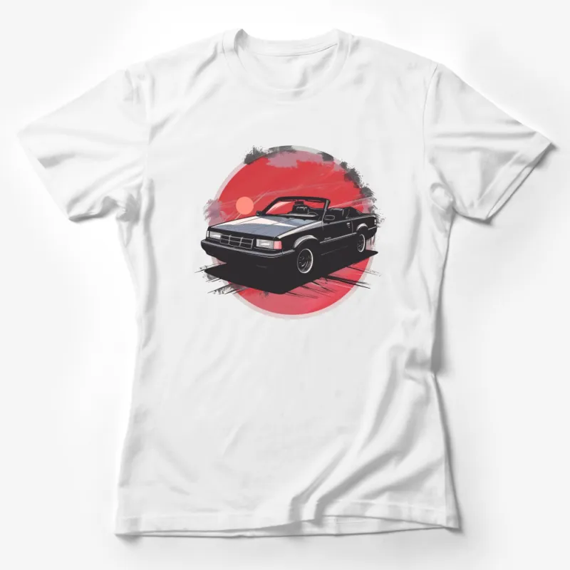 Vintage Car Sunset Graphic Tee, Classic Convertible Auto T-Shirt, Unisex Retro Vehicle Shirt, Casual Wear, Gift for Car Lovers Female T-Shirt