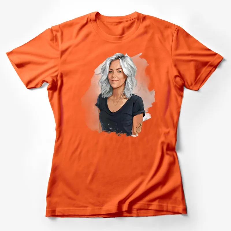 Stylish Woman Graphic Tee, Casual Portrait Printed T-Shirt, Trendy Fashion Top, Unique Artistic Design, Gift for Her Female T-Shirt