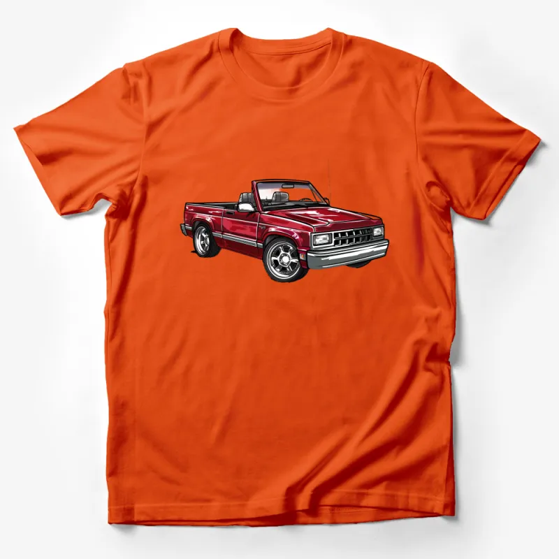 Vintage Red Pickup Truck Graphic Tee, Classic Automobile Illustration T-Shirt, Retro Vehicle Enthusiast Gift Idea, Unisex Apparel Male T-Shirt