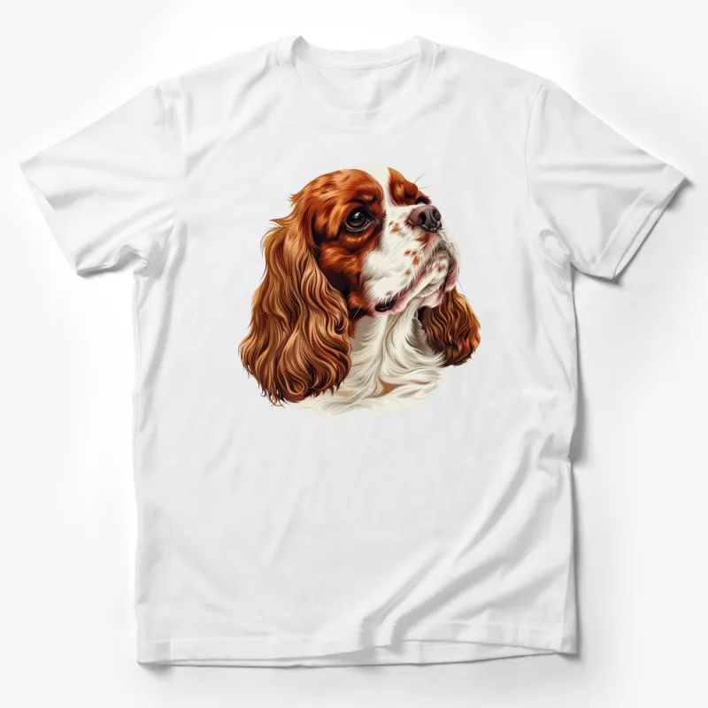 Adorable Cavalier King Charles Spaniel Dog Portrait T-Shirt for Pet Lovers Male T-Shirt