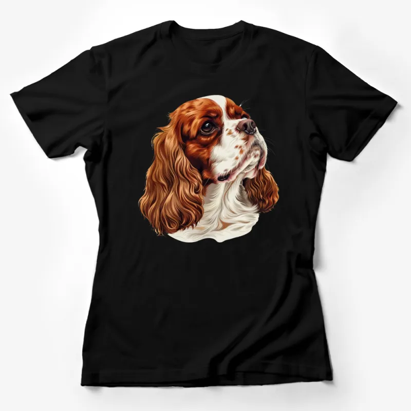 Adorable Cavalier King Charles Spaniel Dog Portrait T-Shirt for Pet Lovers Female T-Shirt