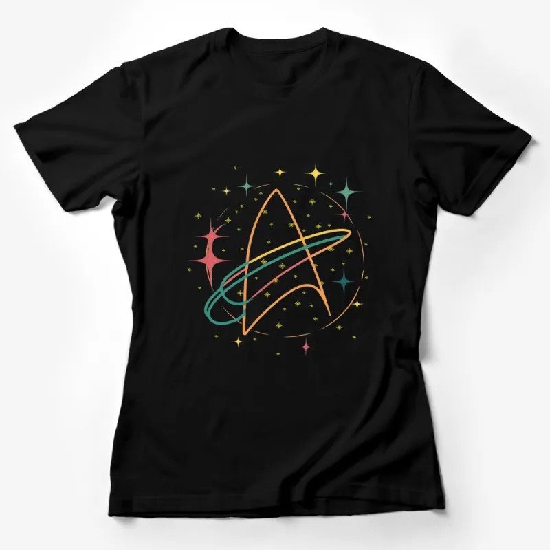 Space Explorer Graphic Tee, Celestial Body Artistic Design, Casual Wear Female T-Shirt