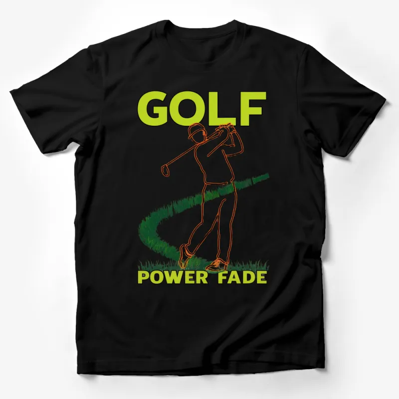 Men's Golf T-Shirt, Power Fade Graphic Tee, Casual Golfing Shirt, Sports Fan Gift, Golf Lover Apparel, Stylish Athletic Wear Male T-Shirt